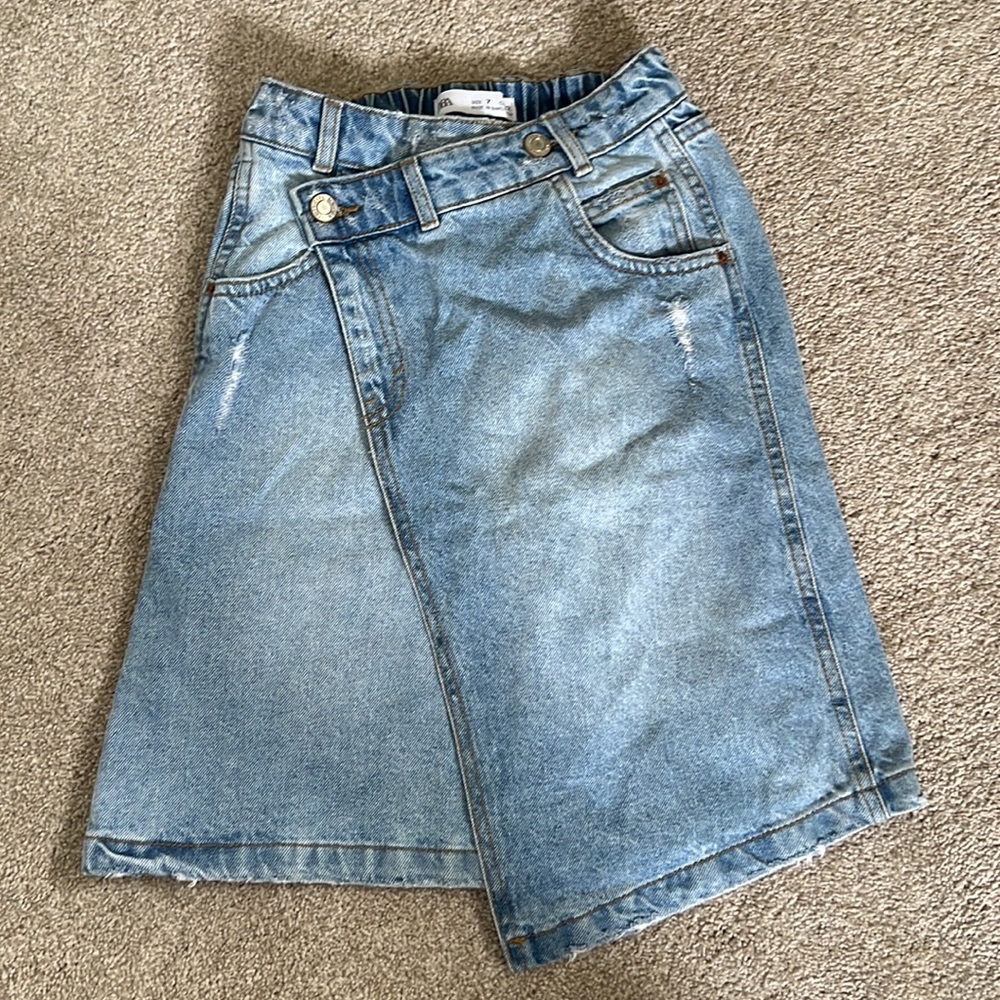 Zara Girls Asymmetric Jean Skirt
